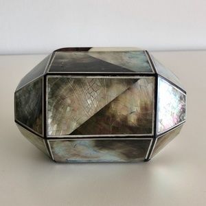 Celestina Mother of Pearl Geometric Clutch